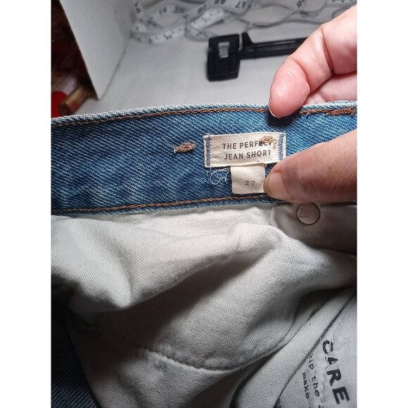 Madewell The Perfect Jean Short High Rise Raw Hem Size 27 Blue Denim - Picture 9 of 9
